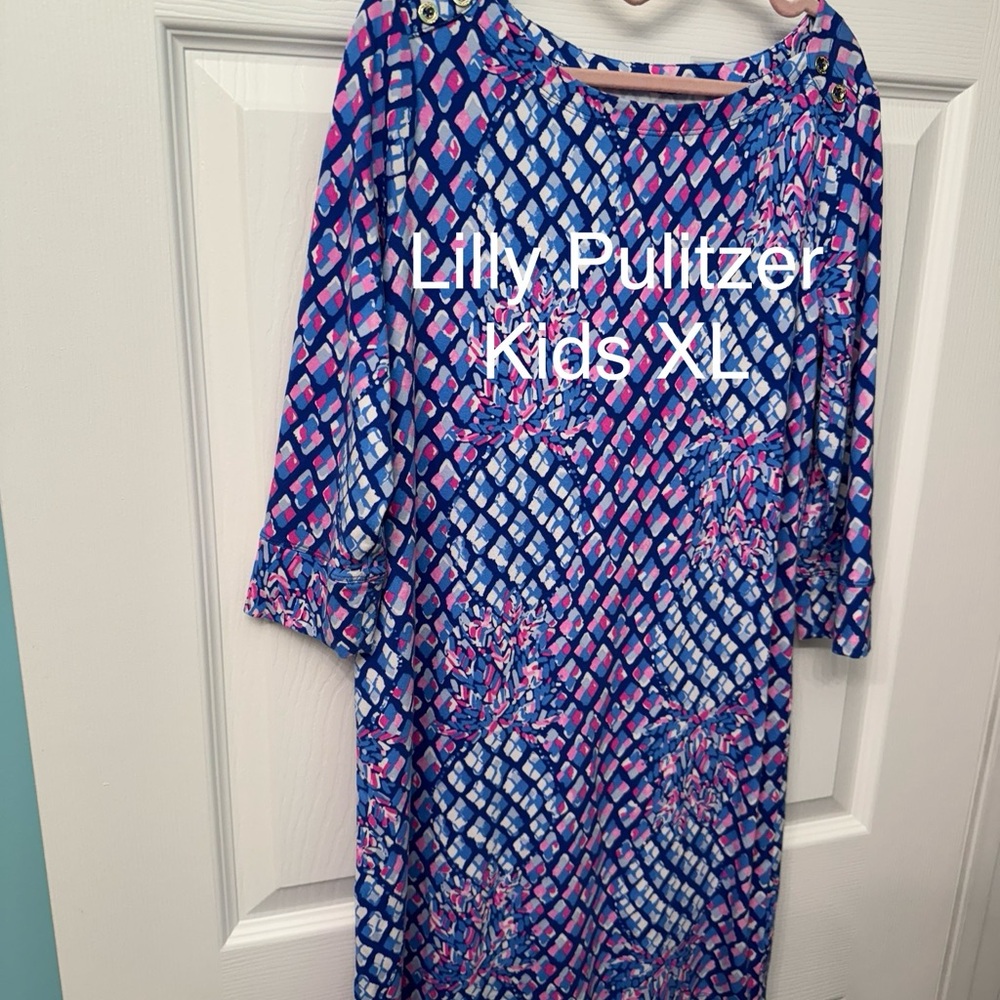 Lilly Pulitzer Kids XL Blue and Pink Dress